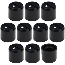 6mm Splined Hole Small Slot-Top Equipment Plastic Control Knob Pack of 10