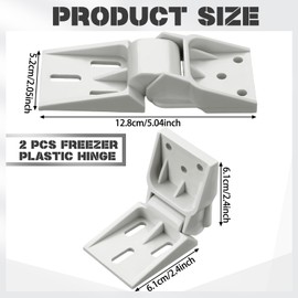 Beeveer 2 Pcs Freezer Plastic Hinge Compatible with Haier Freezer 3 Holes Folding Door Hinge Counterbalance Universal 95-110 Degrees Small Hinges for Fridge Refrigerator Parts