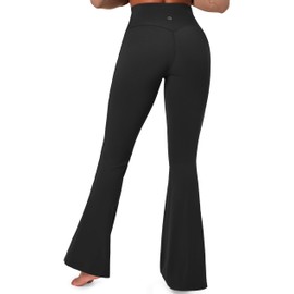 IUGA Flare Leggings for Women Tummy Control Flared Leggings No Front Seam Yoga Pants Women High Waisted Workout Bell Bottoms Black