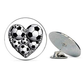 NYC Jewelers Soccer Balls Heart Metal 0.75" Lapel Hat Pin Tie Tack Pinback