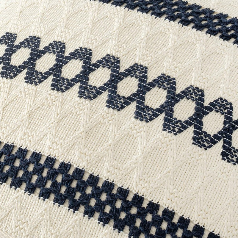 MIULEE Pack of 2 Boho Pillow Covers Navy Blue 20x20