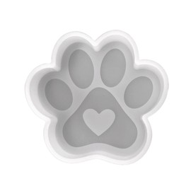 Paw Print with Heart Silicone Mold | Size 4" Wide x 3.75" Long x 1" Deep | Paw Print with Heart Design for Freshie, Soap, Resin, Candles