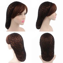 SHTGOI Pack of 2 Hair Nets Mesh Crochet Hair Nets Crochet Hair Wrap Sleeping Cap Long Net Shape Sleep Hat Night Sleep Hat with Elastic Band Hair Care Net for Women and Girls Grey