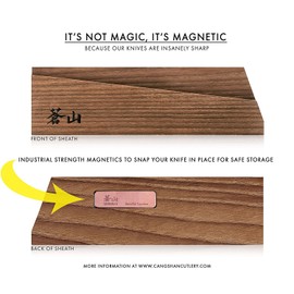 Cangshan TN1 Series 1021653 Swedish Sandvik 14C28N Steel Forged 8-Inch Chef Knife and Wood Sheath Set