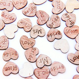 Wedding Table Decorations Rustic Small Wooden Love Hearts Wooden Table Confetti (100 Hearts)