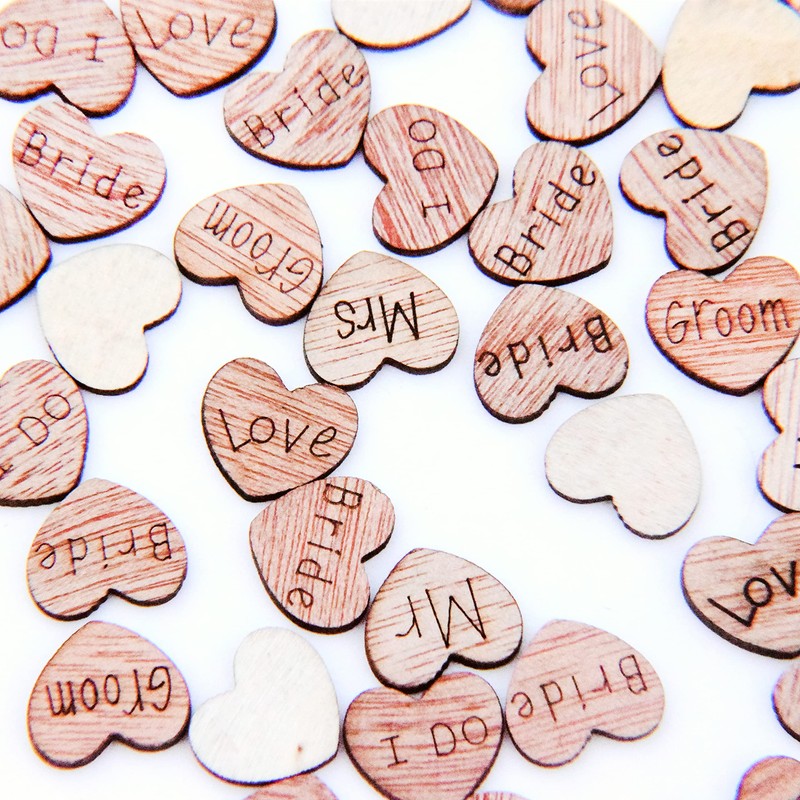 Wedding Table Decorations Rustic Small Wooden Love Hearts Wooden Table