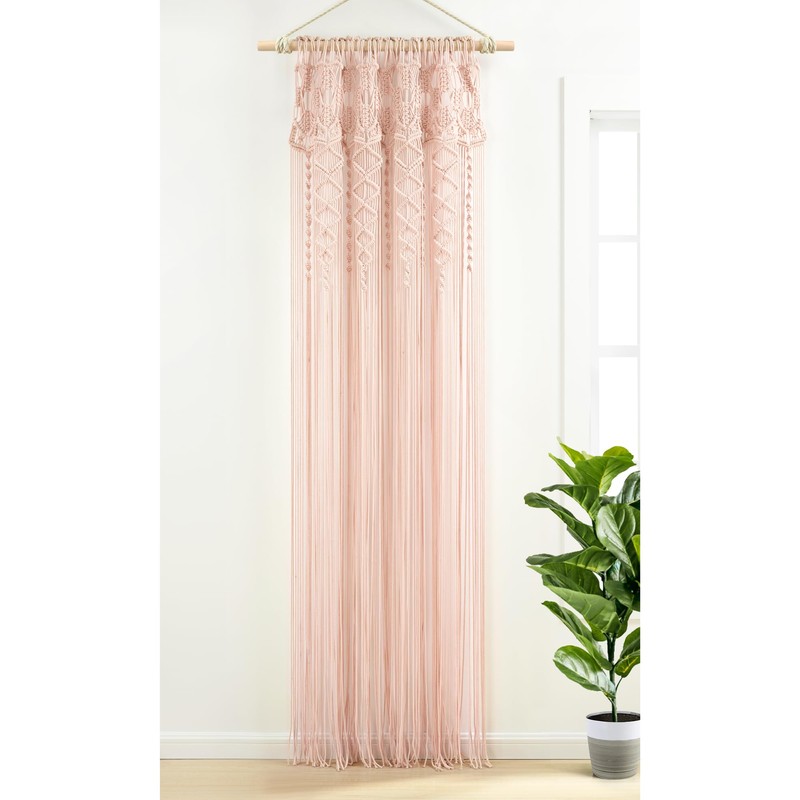 Lush Decor Boho Macrame Textured Cotton Window Curtain Panel Single