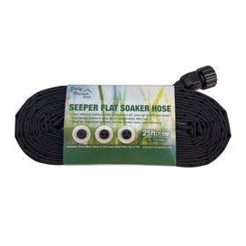 Rocky Mountain Goods 25 Foot Flat Soaker Hose - Heavy Duty Double Layer Design - Saves 70% Water - Consistent Drip Throughout Hose - Garden/Vegetable Safe - Includes 3 Pressure Reducing Discs