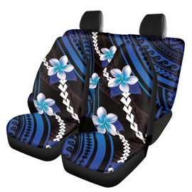 JOAIFO Hawaiian Hibiscus Car Seat Cover Set Front and Rear Seat Protector Easy to Install Premium Vehicle Seat Covers Universal Fit Trucks SUVs Sedans