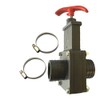 Gate Valve PVC 38 mm + Pack of 2 Clamps