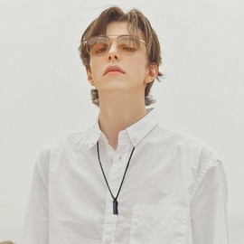 COYUN Men's Bar Pendant Stainless Steel Necklace for Men Women Snake Chain Necklace, Hip-Hop Silver Chain Boys Men's Necklace Jewellery Gift Men Women, Black, Metal