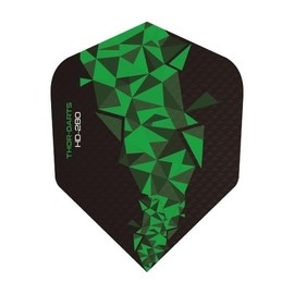 THOR-DARTS®™ Exclusiv-Line: 150 Micron F2 Darts Flights HD-280 Black Dart Flights Extra Long Durable Thickness 150 mic Ultra Strong (Pack of 12) Green / Green