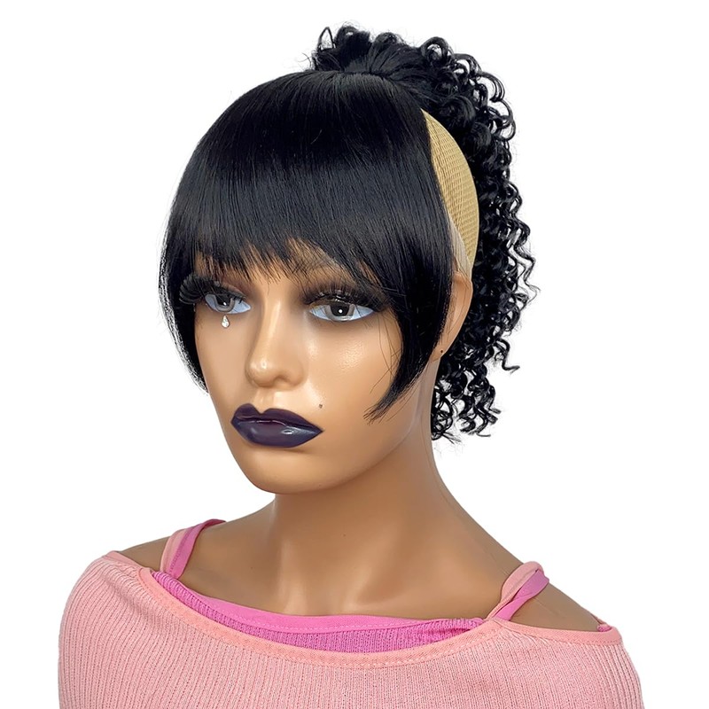 VAVANGA Hair Ponytail with Bangs for Black Women - 12