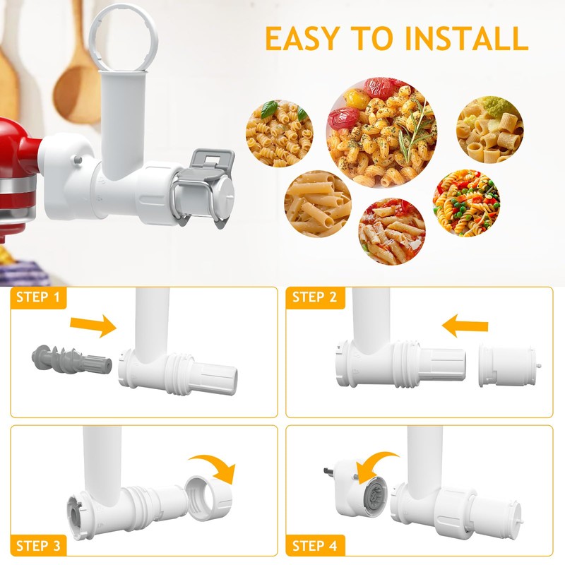 Pasta Maker Attachment for Kitchenaid Stand Mixer with 6 Different