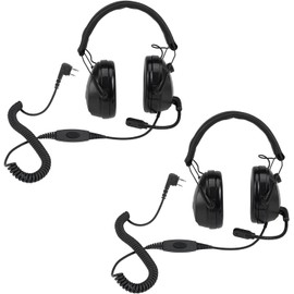 Retevis EHK012 Two Way Radio Headset with Mic,Noise Reduction,Head Volume Adjust,for Retevis H777 RT68 RT27 RT22,Compatible with Baofeng BF-888S F8HP Walkie Talkie,2 Pin Walkie Talkie Headset(2 Pack)