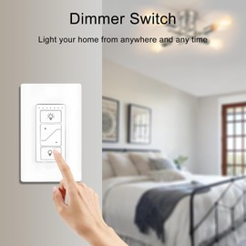 Dimmer Switch with Wireless Remote Control, Dimmer Light Switch, Single Pole Smart Light Switch Support 2.4G&5G Compatible with Alexa