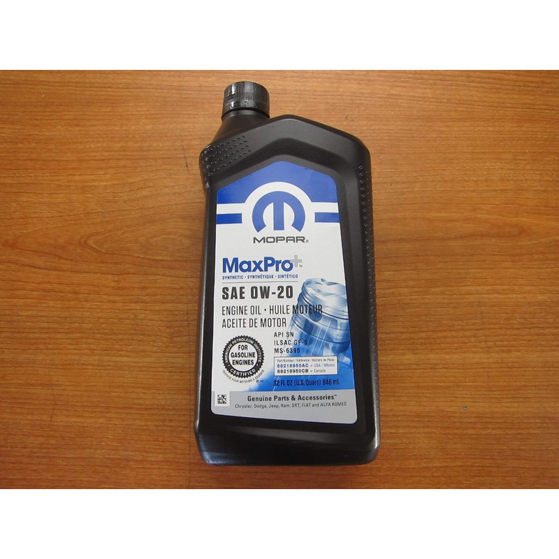 Mopar Six Quarts of Full Synthetic MaxPro Saw OW-20 Motor
