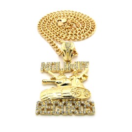 Crescendo SJ INC NEW ICED OUT NO LIMIT RECORDS PENDANT &5mm/24 CUBAN CHAIN NECKLACE - XZ118CCG