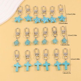 Mini Turtle/Cross/Starfish Pendant Keyring,Stylish Sea Turtle Figurine Keychain, Versatile Backpack Accessory for Daily Use(12PCS)