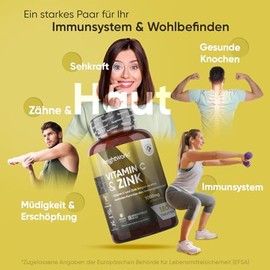 WeightWorld Vitamin C mit Zink Tabletten - 1000mg - 6 Monate Vorrat - Für Immunsystem, Energie, Knochen, Haut & Stoffwechsel (EFSA) - 180 vegane Tabletten - Alternative zu Kapseln & Pulver - Vit C von WeightWorld