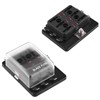 6 Way Circuit Blade Fuse Box Block Holder With LED