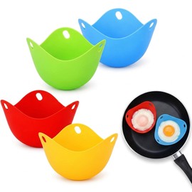4 PCS Egg Poacher Cups for Air Fryer Microwave Stovetop & Boiling Water