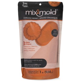 Brea Reese Mix2Mold Ceramic Resin - Terracotta Powder 1lb Bag - 500g, Non-Toxic, Smooth Matte Finish, No Heat Or Kiln, Just Add Water, Cures in 60 Min