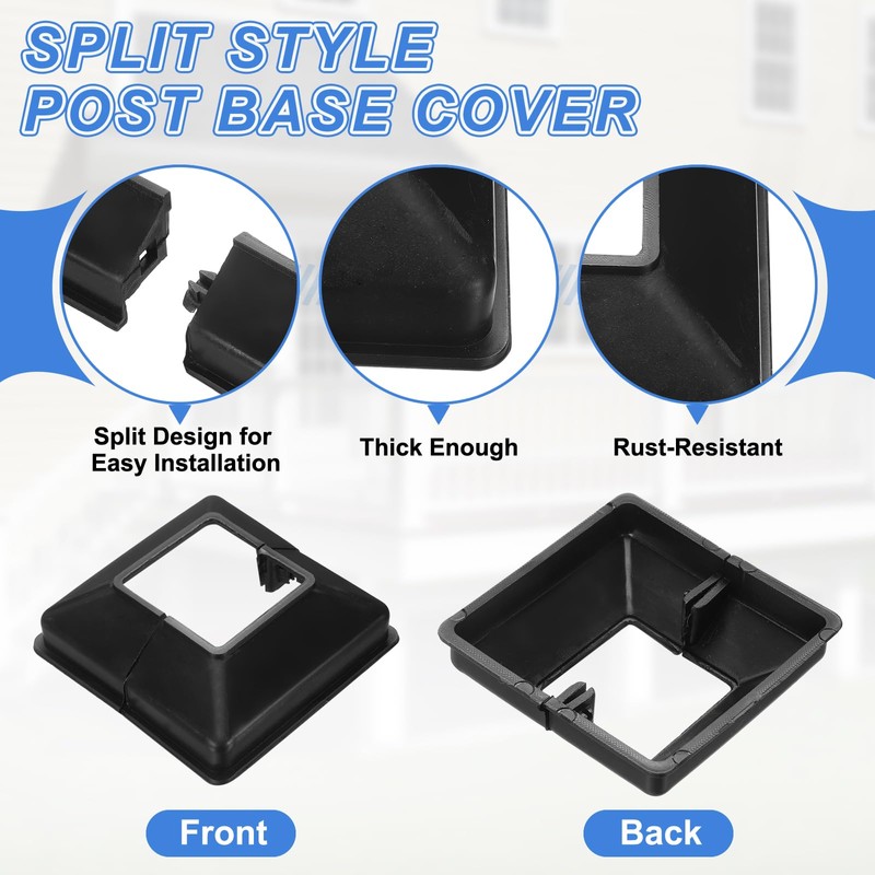sourcing map 12Pcs Post Base Cover, 3.5"x3.25" (Internal Size 1.5"x1.5")