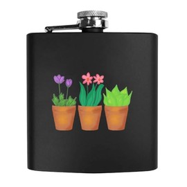 6oz (170ml) 'Plants in Pots' Pocket Hip Flask (HP00038071)