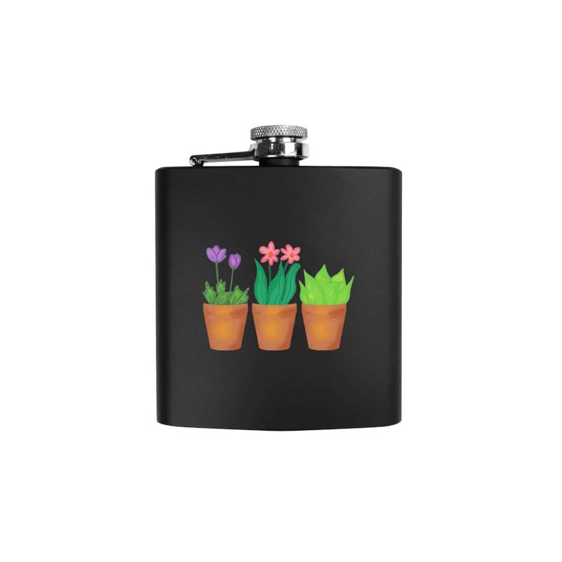 6oz (170ml) 'Plants in Pots' Pocket Hip Flask (HP00038071)