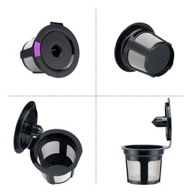 Reusable K Cups, 6 Pack Universal Fit Reusable Coffee Filters with Food Grade Stainless Steel Mesh Eco-Friendly Coffee Pods, for Keurig 1.0 and 2.0 Brewers