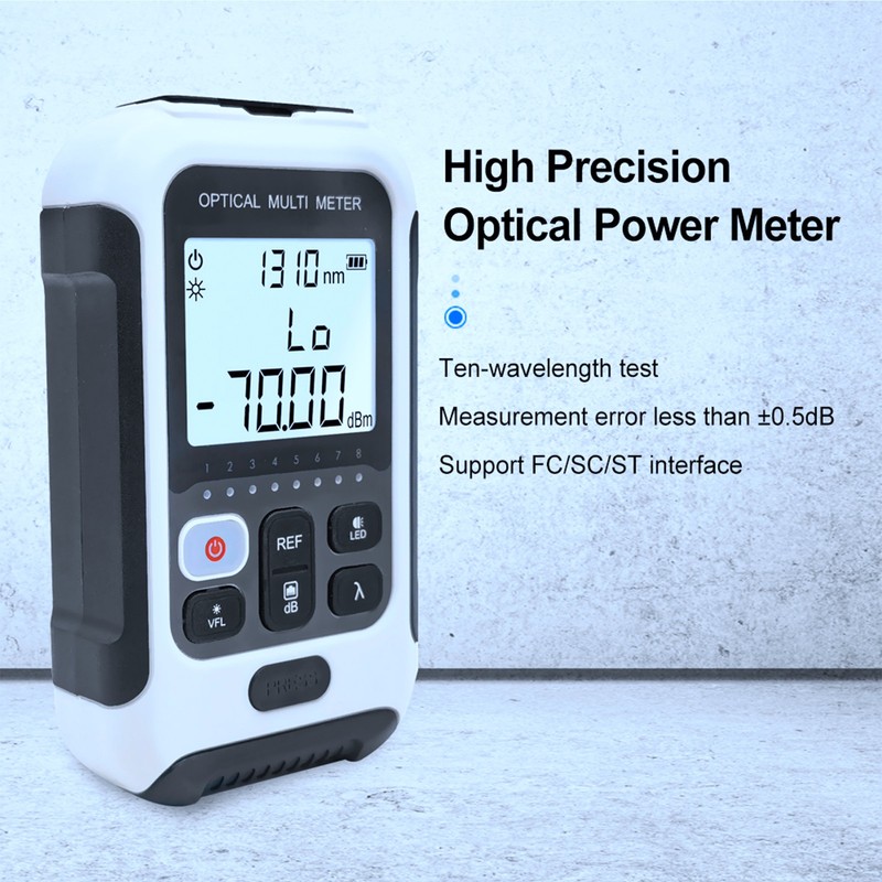 Multifunctional Optical Power Meter White High Accuracy Sensitive Fiber Tester