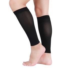 20-30 mmHg Medical Compression Calf Sleeve for Men and Women（Black,XXL）