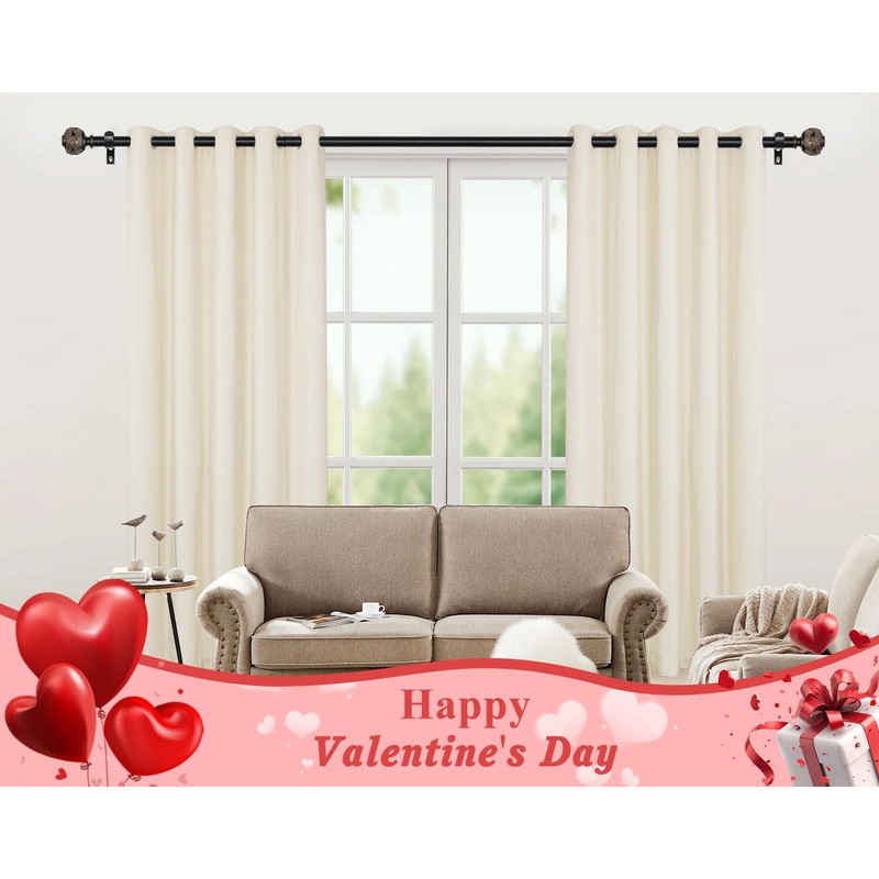 2 Pack Curtain Rods for Windows 48 to 84 Inches,