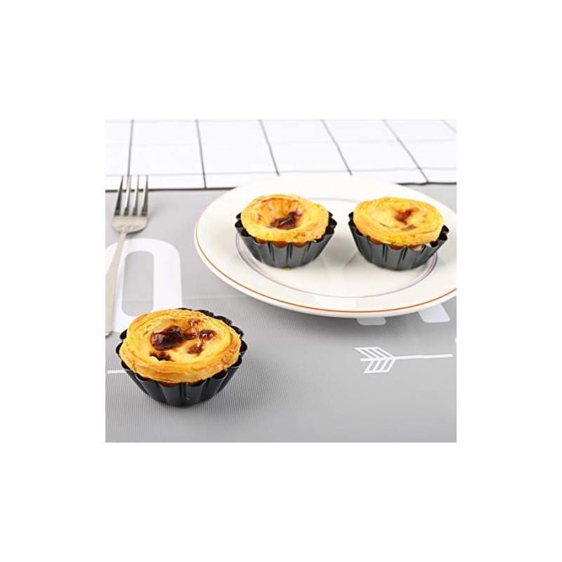 Egg Tart Mold Set of 12 Carbon Steel Upgrade Bigger