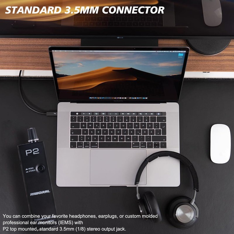 Riworal Rechargeable Portable Personal Amplifier Analog Headphone Amplifier Stereo Headphone