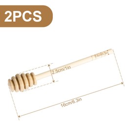 GLADFRESIT 2PCS Honey Stick Sturdy and Durable Rustic Wooden Honey Spoon Kitchen Accessories for Coffee, Honey, Jam, and Milk Tea.