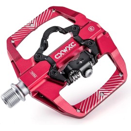 CXWXC Mountain Bike Pedals Dual Function - Dual Sided Pedals Plat & Clipless Pedal - 3 Sealed Bearings, 9/16” Bicycle Platform MTB Pedals