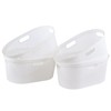 Yesdate 4 Pack Large Laundry Baskets, Plastic, White, 40L