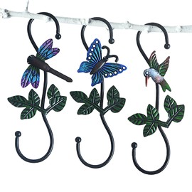 Kitwinney Large Decorative S Hooks, Set of 3 Plant Hangers, Beautiful and Vivid Plant Hook for Hanging Outdoor Indoor Garden Plants, Flower Baskets, Pots, Bird Feeders
