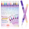 12 Color 0.5mm Nail Art Pens Set, Quick Dry for