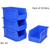 Pack of 20 x Rhino Tuff Bin30 Blue Plastic Storage