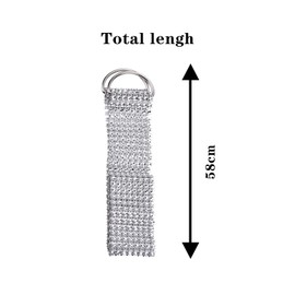 2PCS Crystal Rhinestone Diamond Curtain Tie Backs Curtain Rope,58cm Long Curtain Rope Holdbacks Decorative Voiles Tie for Home Bedroom Office Decorative Thick or Thin Curtain Decor