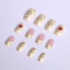 BABALAL Red Heart Press on Nails Medium Square Fake Nails