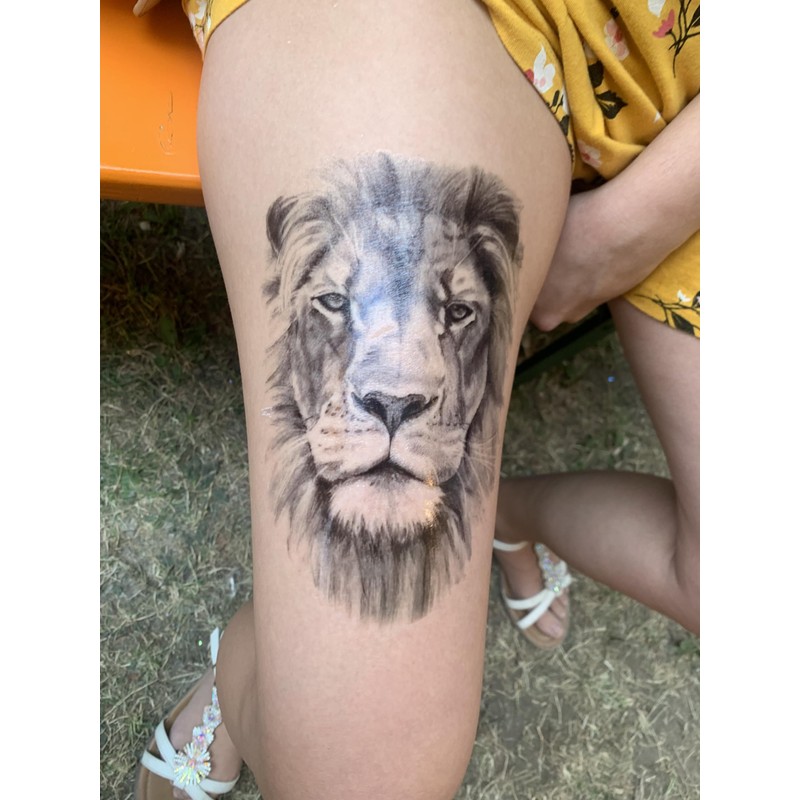 Temporary Lion Tattoo Arm Tattoo Fake Tattoo 4 Sheets Set