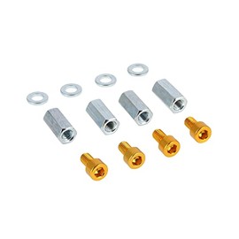 AKF Set of 4 Aluminium Screws Gold + Long Nuts + Washers for Cylinder Head – for Simson S50, S51, S53, S70, S83, KR51 Schwalbe, SR4 Sparrow, Star, Spe