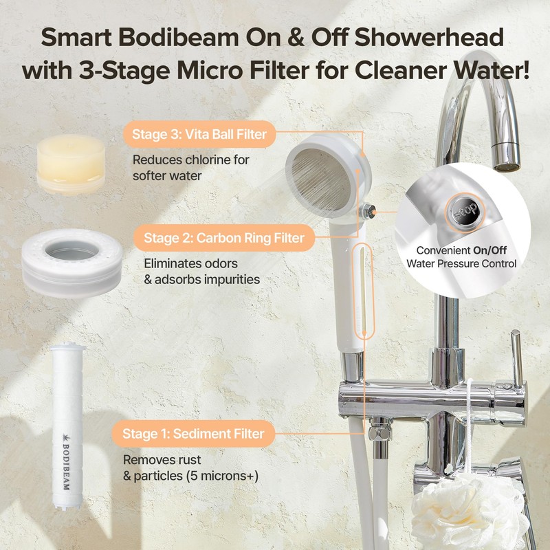 Filtered Shower Head with Handheld - Vitamin C & 3
