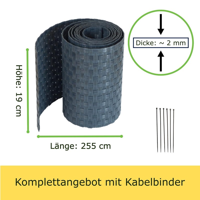 WorkingHouse Poly-rattan Visual Protection Strips, Visual Protection for Double Bar