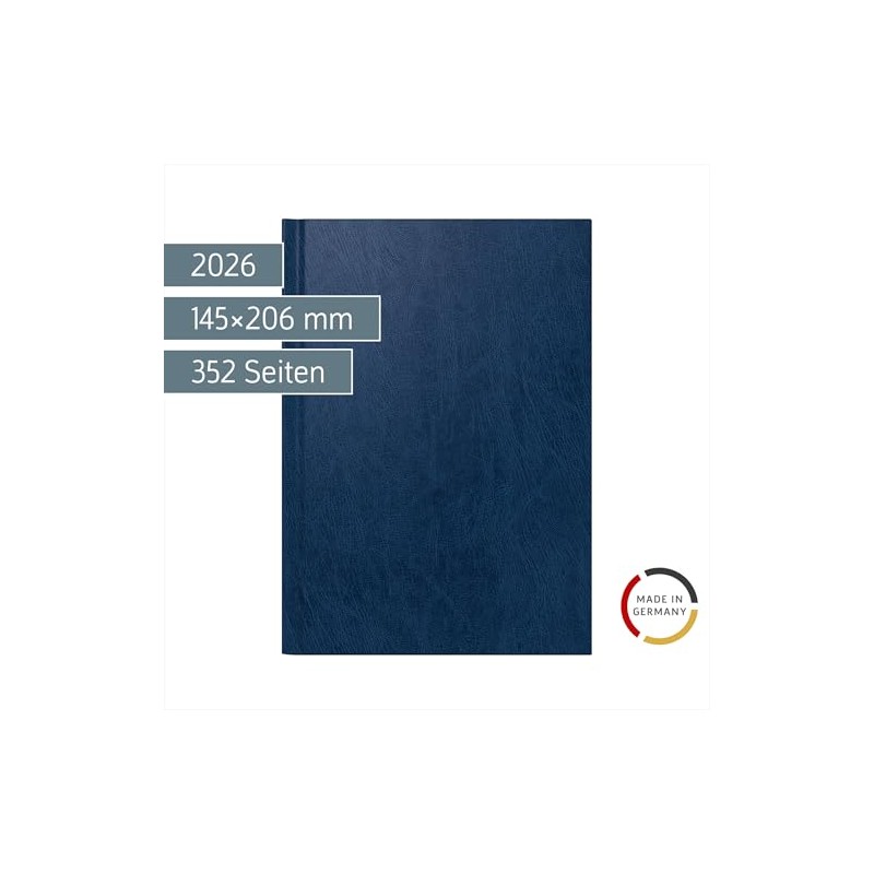 BRUNNEN Book Calendar Model 795 2026 | A5, Plastic, Blue