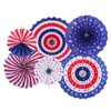 QUARKZMAN Hanging Paper Fans Party Set 6 Pieces Round Pattern